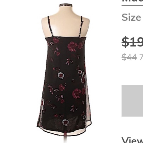 Black Floral Slip Dress - Picture 3 of 5